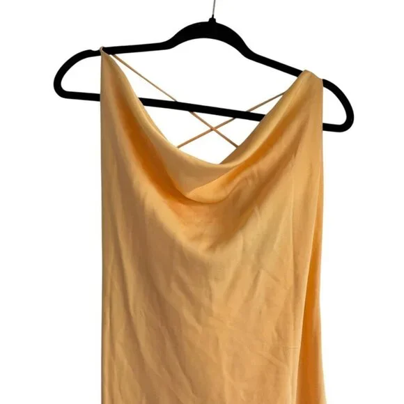 Meshki Chandra Lace Detail Satin Maxi Dress Lemon Size XXL Event Formal  Wedding
